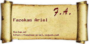 Fazekas Ariel névjegykártya